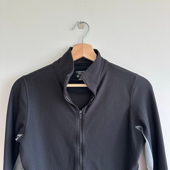Calvin Klein Performance Honeycomb Mesh Zip Up Activewear Jacket Black S - Picture 5 of 10